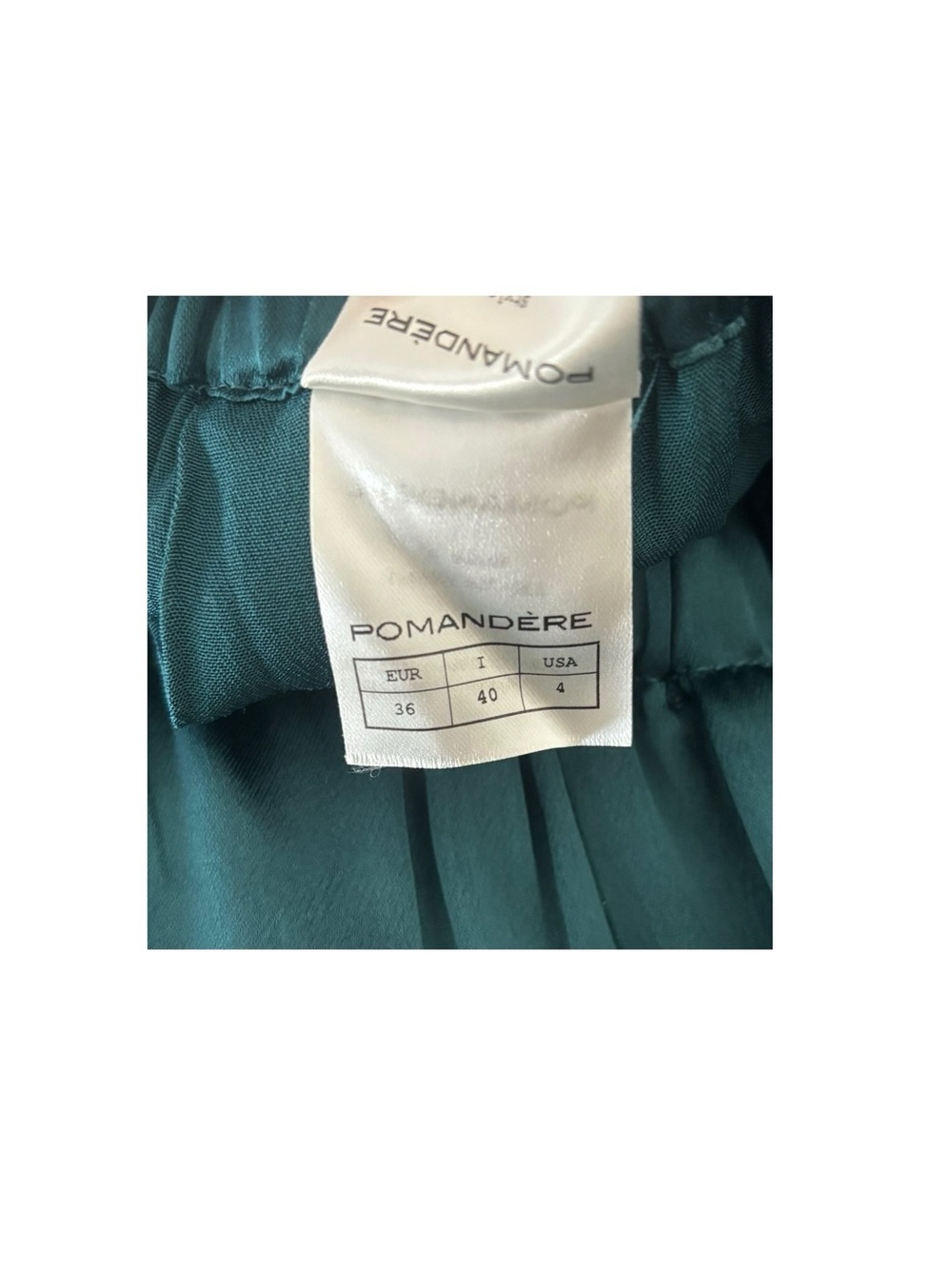 Pomandere Petrol Satin Wide Trousers - Picture 4 of 4